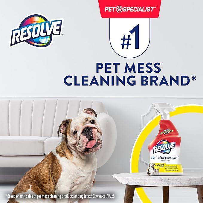 Resolve Pet Specialist Urine Destroyer Carpet Cleaner Spray – Urine Eliminator for Pet Stains & Odors Up to 7 Days Old, 22oz - NeatNest