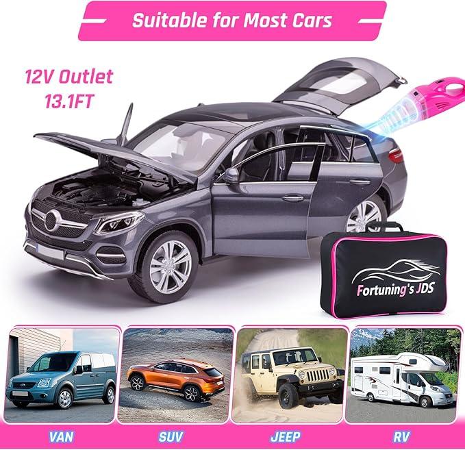 38PCS Car Detailing Kit Interior Cleaner with High Power Handheld Vacuum, Car Wash kit with Detailing Brush Set,Car Interior Detailing Kit,,Pink Car Accessories for Motorcycle,Cars,Gift for Women - NeatNest