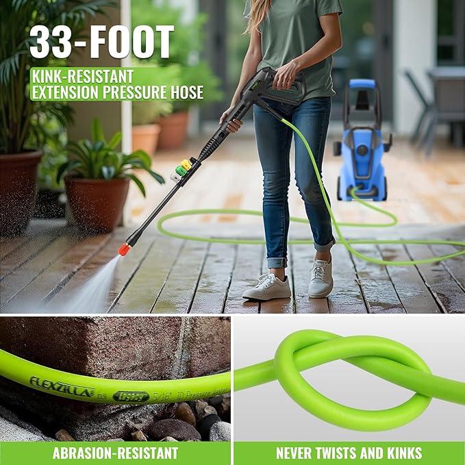 Electric Pressure Washer 5000 PSI 3.8GPM Power Washer with 33FT Hose and 4 Nozzles for Cars/Fences/Driveways/Home/Patios Cleaning, Blue - NeatNest