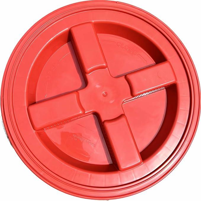 House Naturals 5 Gallon Food Grade Plastic Bucket with Air Tight Screw on Lid Made in USA Container (Yellow Bucket with Red Lid) - NeatNest
