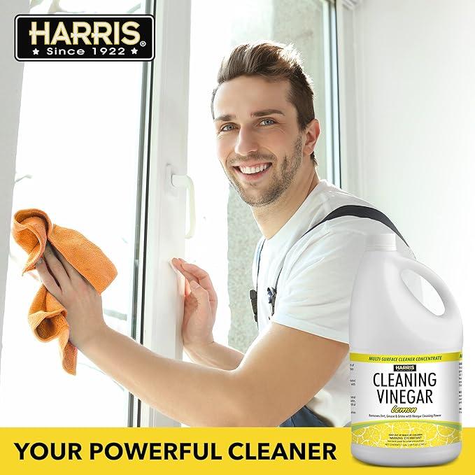 HARRIS Cleaning Vinegar All Purpose Household Multi-Surface Cleaner, 128oz (Lemon) with Easy Pour Funnel Included - NeatNest