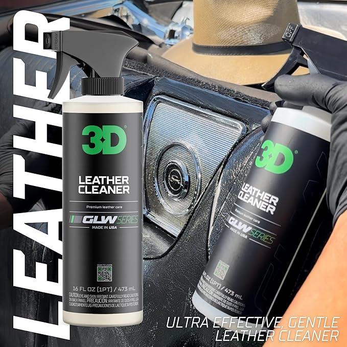 3D Leather Cleaner for Car, GLW Series | Ultimate Deep Cleaning | Removes Dirt, Grease, Body Oils | DIY Car Detailing | Versatile Cleaner for All Leather Goods | 16 oz - NeatNest