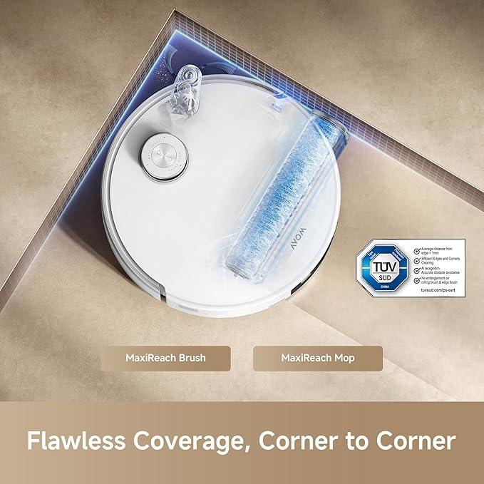 Mova Z60 Ultra Roller SA Robot Vacuum and Mop, 26,000Pa Suction, Warm Water Mopping & Extending Roller, All-in-One Hand-Free Station, Triple Anti-Tangle Mechanisms, Auto Carpet Shield, Voice Control - NeatNest