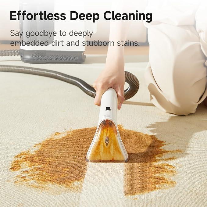 uwant Carpet Cleaner Machine 18Kpa Powerful Suction, Portable Carpet Cleaner for Pet Stains with Cleaning Tools&Solution Self-Cleaning Upholstery Cleaner for Car, Couch, Rug, Spot - NeatNest