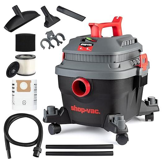 Shop-Vac 5430096 Wet/Dry Vacuum, 4 Gallon, 4 Peak HP, 1.25 Inch Diameter x 7 Foot Hose, 15 Foot Cord, Ideal for Jobsite, Garage, Workshop & Home - NeatNest