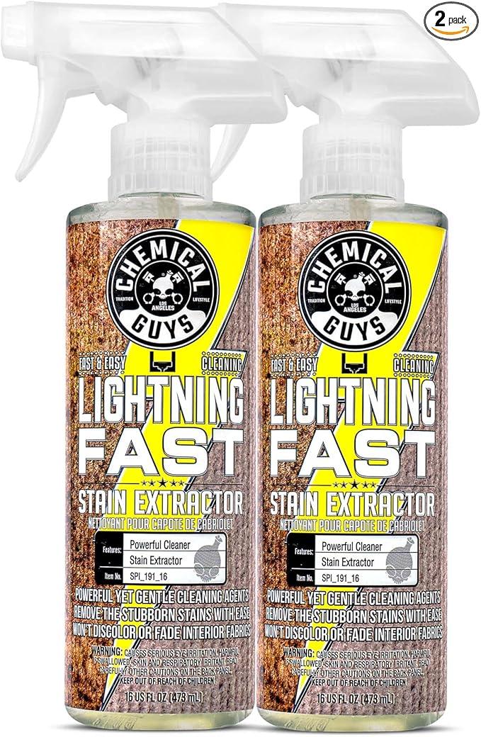 Chemical Guys SPI_191_1602 Lightning Fast Carpet and Upholstery Stain Extractor, (Fabric, Upholstery, & Carpet), Safe for Cars, Home, Office, Furniture & More, 16 fl oz, Fresh Scent (2 Pack) - NeatNest