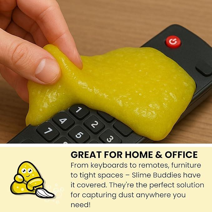 Slime Buddies Car Cleaning Gel Putty - Lemon Scented Interior Detailing Tool for Cup Holders, Air Vents & Keyboard - Reusable Auto Detailing Accessories - Dust Remover Goop - Gifts for Men Women - NeatNest