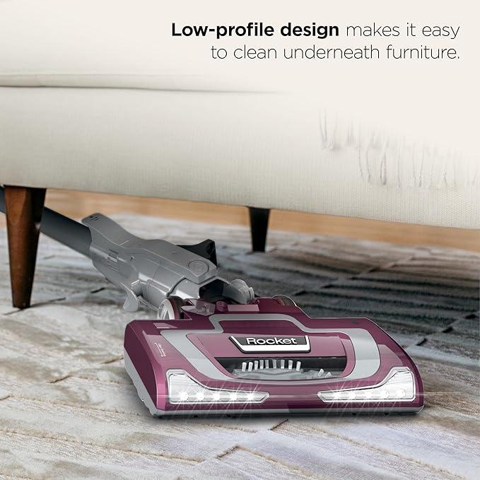 Shark HV322 Rocket Pet Plus Corded Stick Vacuum with LED Headlights, XL Dust Cup, Lightweight, Perfect for Pet Hair Pickup, Converts to a Hand Vacuum, with (2) Pet Attachments, Bordeaux/Silver - NeatNest