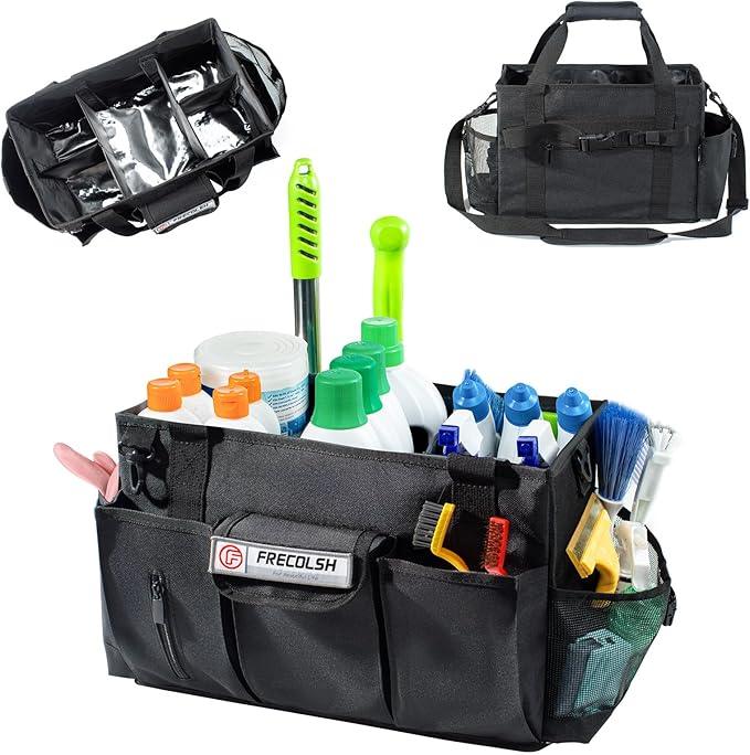 Large Cleaning Caddy for Cleaning Suppliers Organizer,15" Storage Organizer for House Clean Essential, Wearable Cleaing Bag, Storage Caddy for Housekeeping - NeatNest