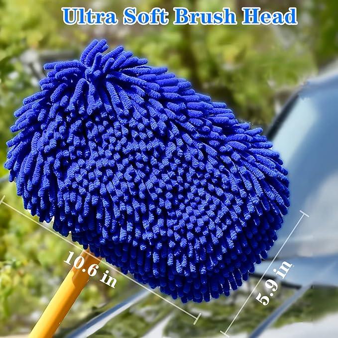 MVEQRRN Upgrade Car Wash Brush Mop with Long Handle, Car Washing Brush Kit with Scratch-Free Replacement Head - NeatNest