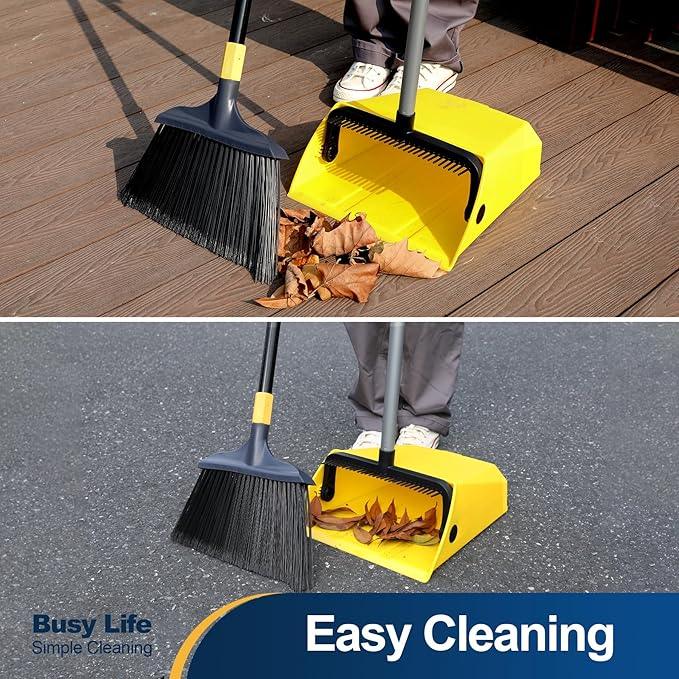 Yocada Commercial Dustpan with Comb Outdoor Indoor for Courtyard Garage Lobby Mall Market Floor Home Kitchen Room Office Pet Hair Rubbish - NeatNest