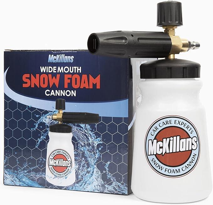 McKillans Pressure Washer Gun with Swivel and 3/8" Male Plug and Wide Mouth Snow Foam Cannon Equipped with 1/4” Quick Connector Coupler - NeatNest
