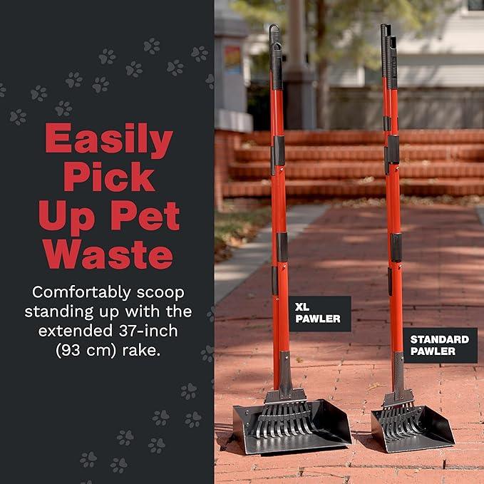 Pooper Scooper for Large Dogs and Small Dogs, Metal Poop Scooper Set with Long Handle Rake and Heavy Duty Tray for Yard, Grass, Dirt or Gravel, Heavy Duty Aluminum Poop Picker Upper - NeatNest