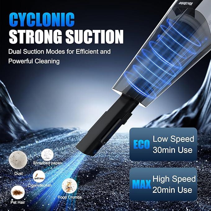 Car Handheld Vacuum Cordless Car Vacuum Cleaner for Drivers, Office, Home & Pet Hair, with True Brushless Motor, Ultra-Strong Suction, Large Battery & Big Dust Cup, Type-C Fast Charging - NeatNest