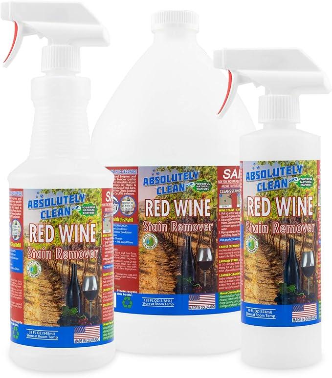 Amazing Red Wine Stain Remover – Natural Enzymes Eliminate Wine Stains Fast - Cleans Carpet, Upholstery, Clothing, Table Cloth & More - USA Made (16oz) - NeatNest