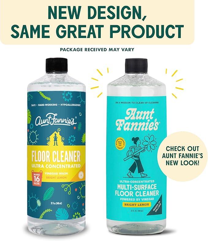 Aunt Fannie's Bundle: Floor Cleaner Vinegar Wash, Bright Lemon + Carpet Refresher, Bright Lemon - NeatNest