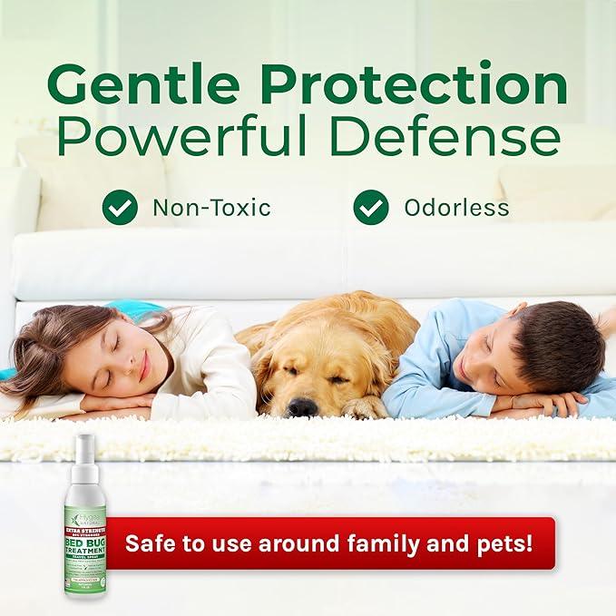 Hygea Natural Extra Strength Bed Bug & Mite Natural Travel Spray - TSA Approved 3 oz Size - Child & Pet Friendly - Stain & Odor Free - for Hotel, Suitcase, Backpack - 66% Stronger Formula (3 pack) - NeatNest