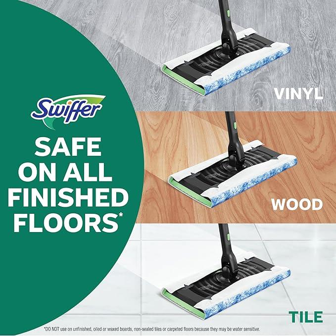 Swiffer Sweep & Mop Deluxe 2-in-1 Floor Mopping and Sweeping Kit, Multi-Surface Kit for Floor Cleaning, Includes 1 Sweeper Device, 5 Heavy Duty Dry Sweeping Cloths, 6 Heavy Duty Wet Mopping Cloths - NeatNest
