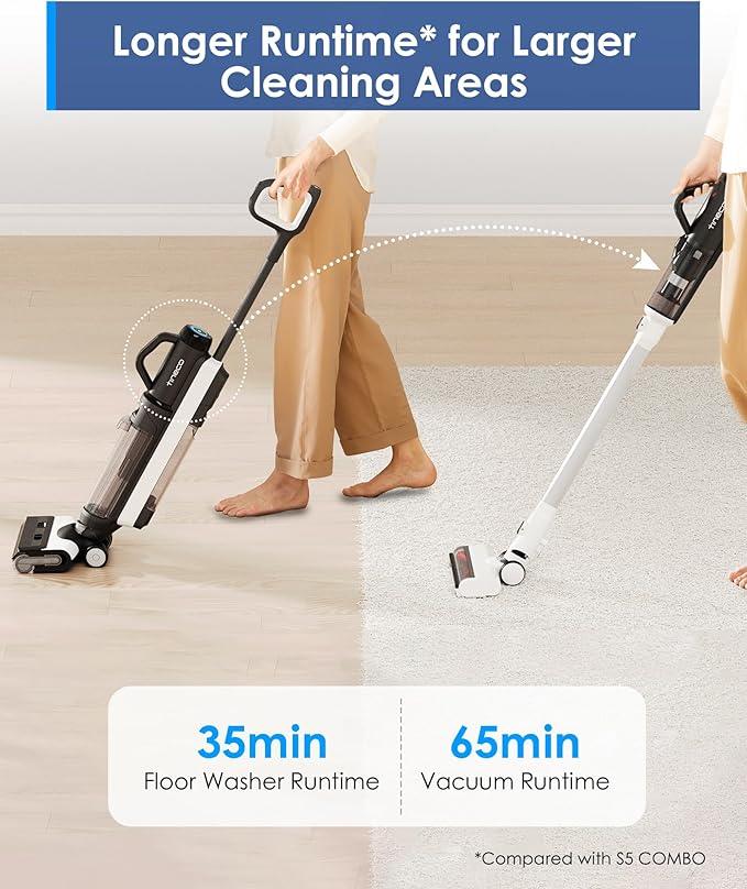 Tineco Floor ONE Switch S6 Cordless Wet Dry Vacuum Cleaner, Smart Floor Cleaner Mop, 5-in-1 Multi-Function Stick Vacuum FlashDry Self-Cleaning Dual-Edge Cleaning, Whole-House Cleaning - NeatNest
