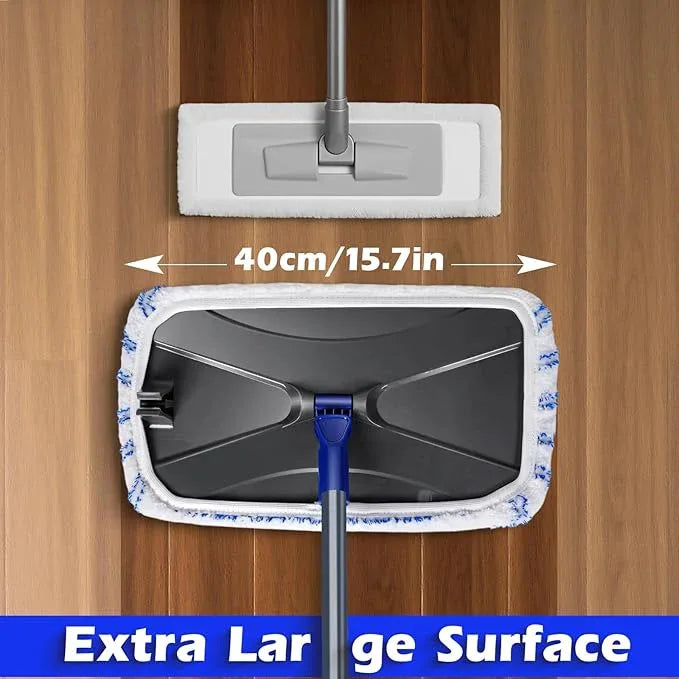 MASTERTOP Microfibre Flat Mop, Extended Wet Dry Large Floor Mop with 5 Reusable Pads & Telescopic Handle, Dust Mops for Laminate Wooden Hard Floor Vinyl Tile Floors Cleaning - Send 1 Cleaning Scraper - NeatNest