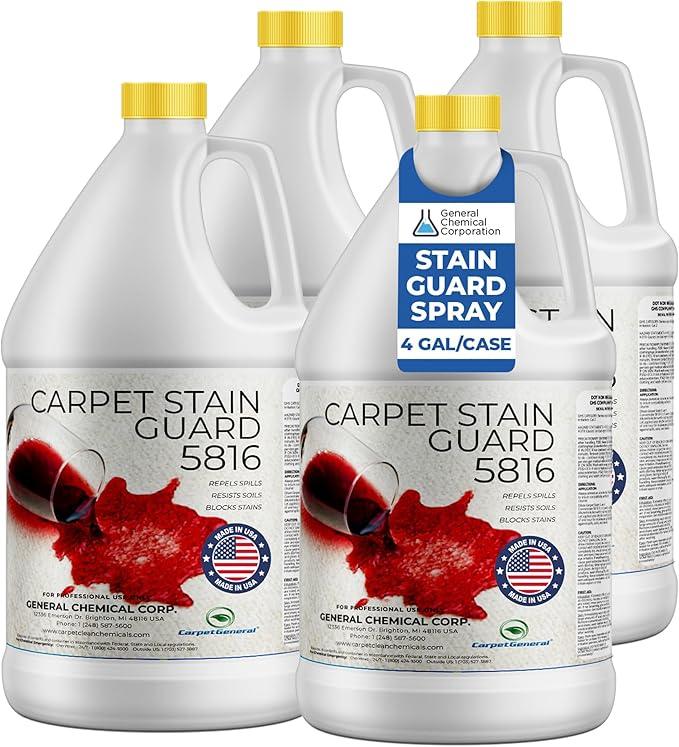 General Chemical Stain Shield Spray - Safe Fabric Protector Spritz and Stain Guard 5816 for Upholstery, Carpets, Rugs, Drapes & More - Impermeable Protectant Spray for Outdoor & Indoor Use -4 Gal Case - NeatNest