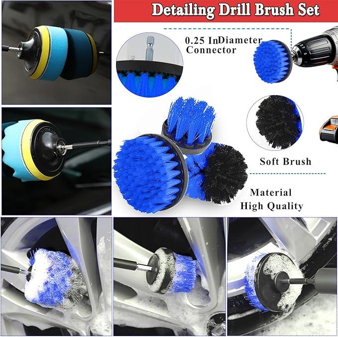 GASLIKE 63PCS Car Wash Cleaning Kit,Car Wash Brush with Long Handle,Car Detailing Kit with Foam Gun,Car Cleaning Supplies,Handheld Vacuum, Car Detailing Kit (63PCS) - NeatNest