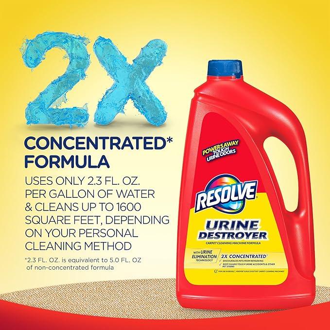 Resolve Carpet Concentrate for Steam Urine Destroyer, Carpet Cleaner Solution, Carpet Cleaner, Pet Stain and Odor Remover, 60 Fl Oz - NeatNest