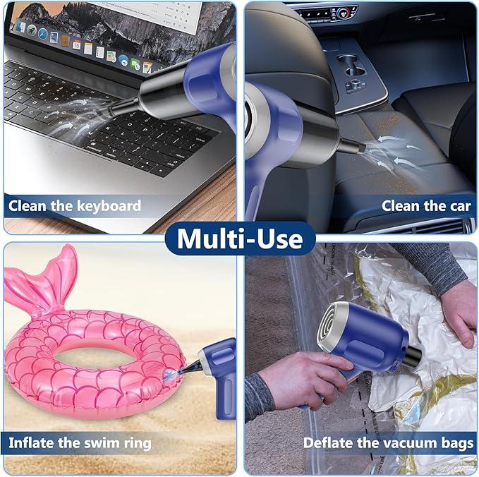 Fanisic Car Vacuum Handheld Vacuum Cleaner/Air Duster, 15000PA Strong Suction with Brushless Motor, Rechargeable Dust Buster/Hand Pump Low Noise for Car Detailing Home Office Cleaning - NeatNest