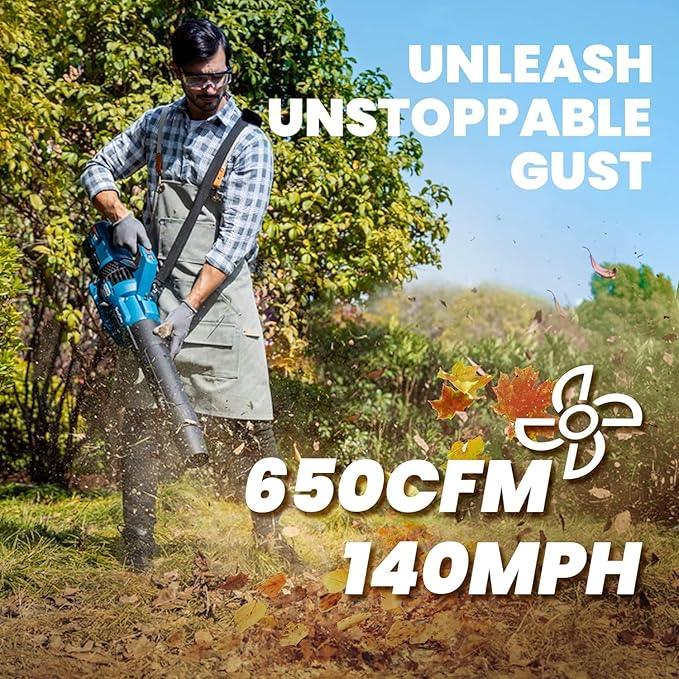 DongCheng 650 CFM Brushless Cordless Leaf Blower, 40V Battery Powered Blower, High-Efficiency Blower for Sidewalks, Driveways, Town Care, Blowing Leaves and Snow, Bare Tool Only - NeatNest