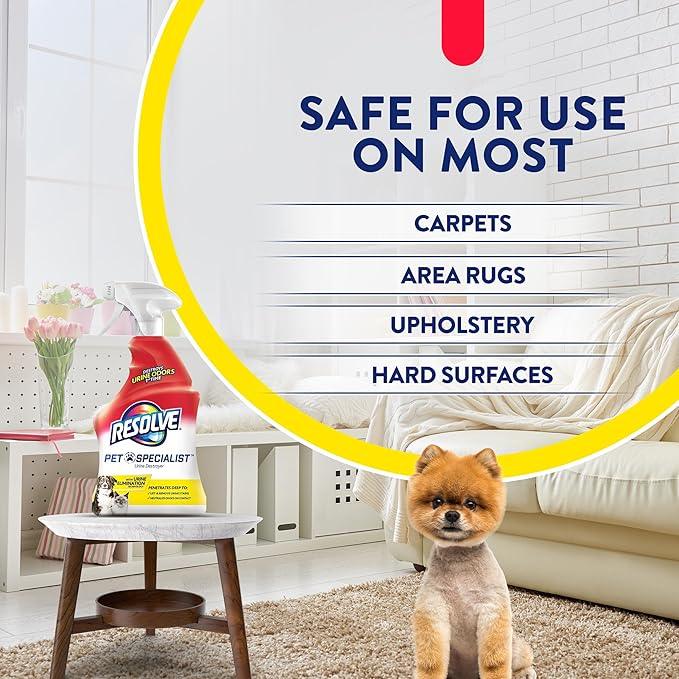 Resolve Pet Specialist Urine Destroyer Carpet Cleaner Spray – Urine Eliminator for Pet Stains & Odors Up to 7 Days Old, 22oz - NeatNest