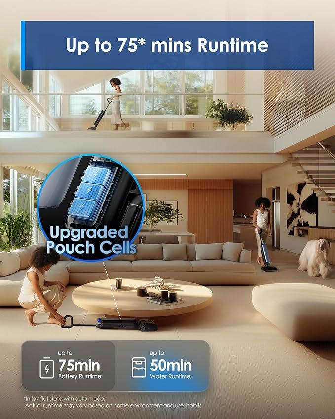 Tineco Floor One S9 Artist Pro Wet Dry Vacuum Cleaner, 22kPa Suction, 360° SmoothDrive, Anti-Tangle Design, 185°F Flashdry, 75 Min Runtime, Dual-Edge Cleaning, 180° Lay-Flat - NeatNest