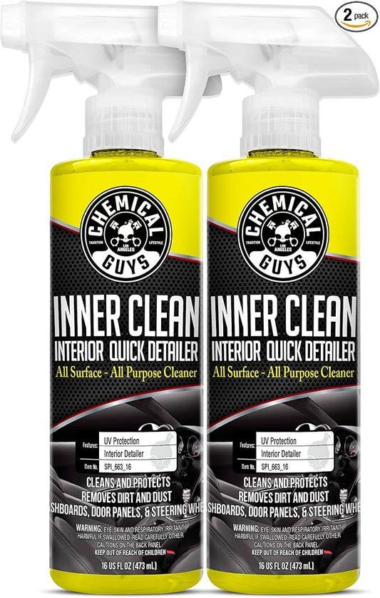 Chemical Guys SPI_663_1602 InnerClean Interior Quick Detailer and Protectant, Pineapple Scent, Safe for Cars, Trucks, SUVs, Jeeps, Motorcycles, RVs & More, 16 fl oz, 2 Pack - NeatNest