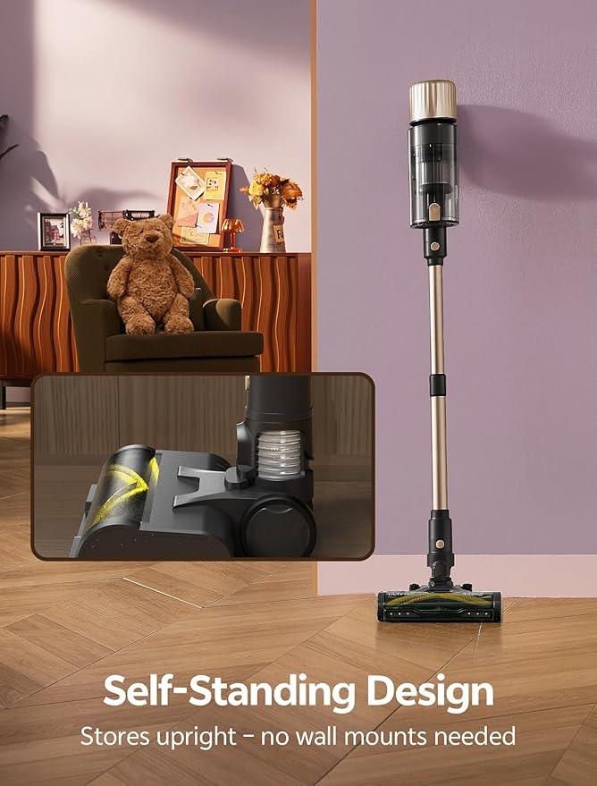 Ultenic Cordless Vacuum Cleaner, 550W 50KPA 65min Runtime, Stick Vacuum with Green Light, Self-Standing & 180° Lay-Flat, Anti-Tangled Brush, Vacuum Cleaners for Home/Hard Floor/Carpet/Pet Hair, U15 - NeatNest