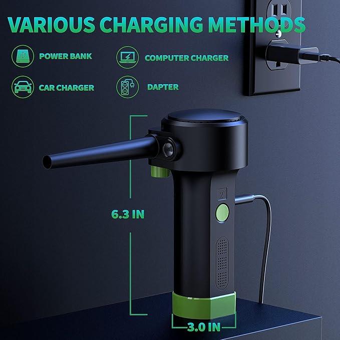 Electric Air Duster for Cleaning Computer - Portable 91000 RPM Cordless Air Blower with Rechargeable Battery - NeatNest