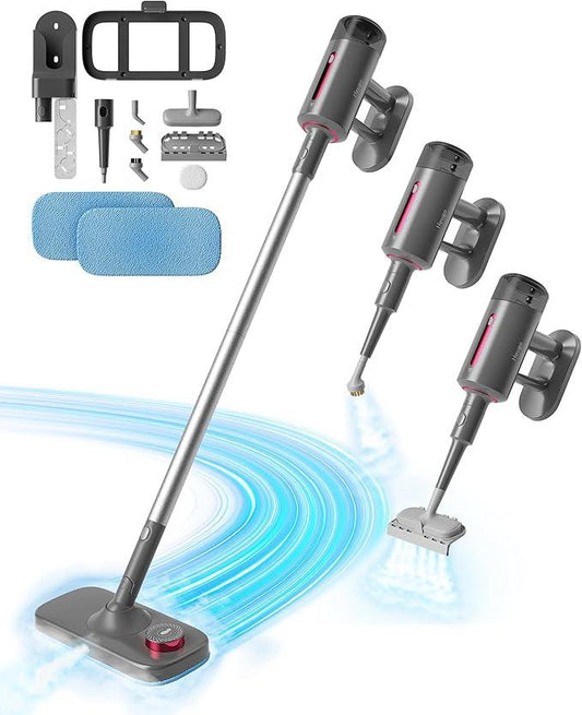 Steam Mop for Floor Cleaning, 7in1 Handheld Steamer Cleaner Detachable for Hardwood Laminate,Vinyl,Carpet,Tile,Grout,All Floors, Multi Purpose for Home,1500W 230℉ 23ft Cord,Front Sprayer,Store Station - NeatNest