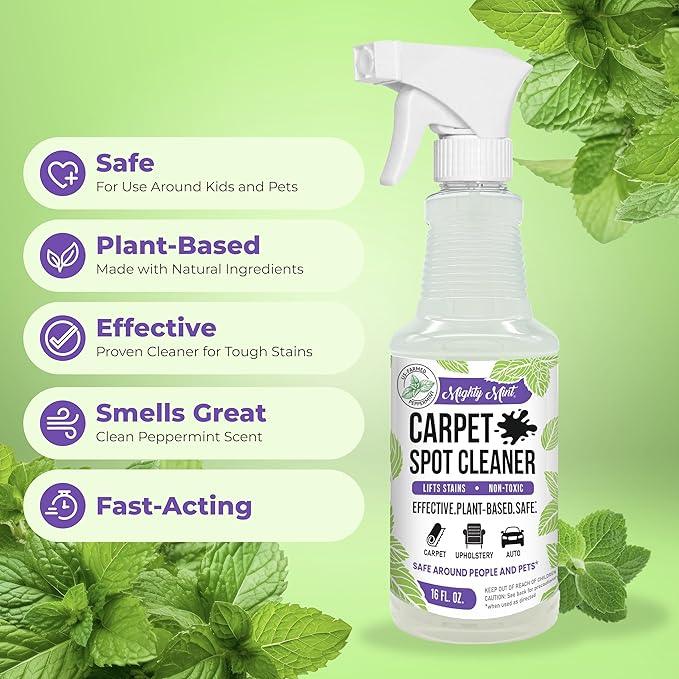 Mighty Mint Carpet Spot Cleaner, Spray to Remove Carpet Stains Instantly, Natural Peppermint Scent, 16oz - NeatNest