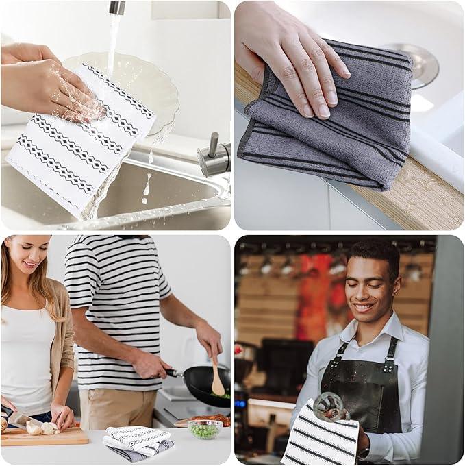 HOMEXCEL Microfiber Cleaning Cloth, Kitchen Towels 12 Pack, Lint Free, Scratch-Free, Highly Absorbent, Reusable Dish Towels for Kitchen and Household - NeatNest