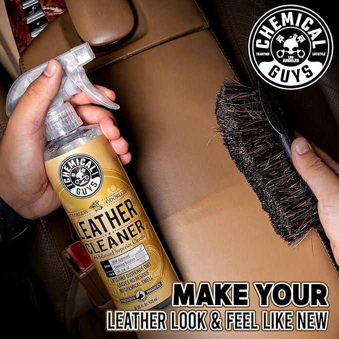 Chemical Guys SPI_208 Colorless and Odorless Leather Cleaner for Car Interiors, Furniture, Apparel, Boots, and More (Works on Natural, Synthetic, Pleather, Faux Leather and More), 128 fl oz (1 Gal) - NeatNest