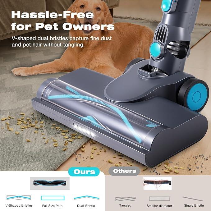 HAUSMEISTER VoltVac Go Cordless Vacuum Cleaner for Home Pet Hair, 30000PA for Carpets Hard Floors, 50Min Portable Handheld Rechargeable Vacuum, 2 HEPA Filters, Lightweight - NeatNest