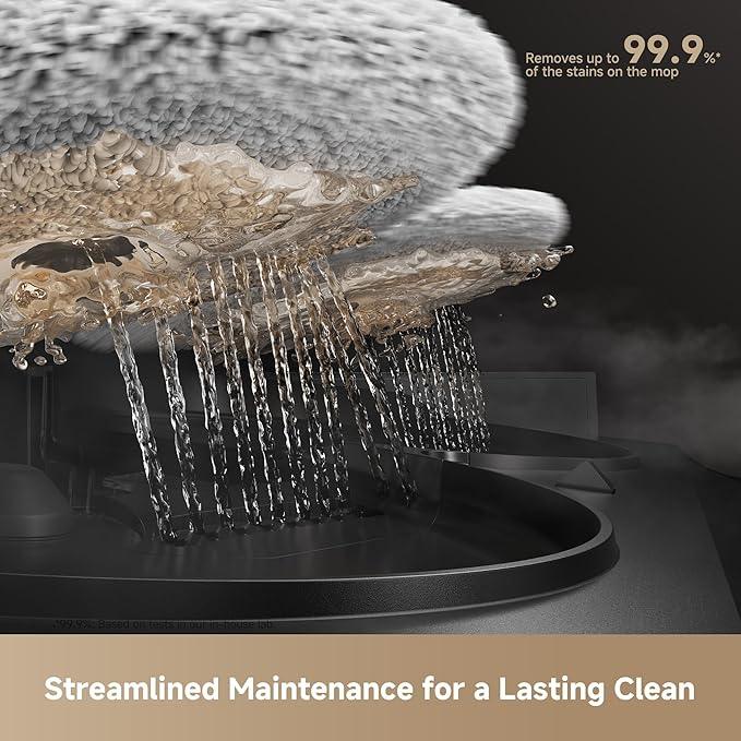 Mova V50 Ultra Complete Robot Vacuum and Mop Self-Cleaning, 24,000 Pa Suction, Liftable Navigation with Obstacle Overcoming and Warm Water Mopping with DuoSolution System Designed for Pets, Black - NeatNest