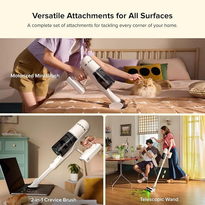 roborock H60 Hub Cordless Stick Vacuum Cleaner with Auto-Empty Dock, 115AW Suction for Carpets and Hard Floors, Vacuum Cleaners with 60-Min Runtime, Anti-Tangle Brush, 140° Green LED Dust Detection - NeatNest