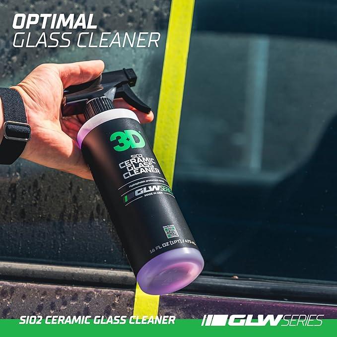 3D SiO2 Ceramic Glass Cleaner, GLW Series | Water & Rain Repellent | All-Weather Protective Ceramic Glass Cleaner | Safe for Tinted, Non-Tinted Windows & Mirrors | DIY Car Detailing | 64 oz - NeatNest