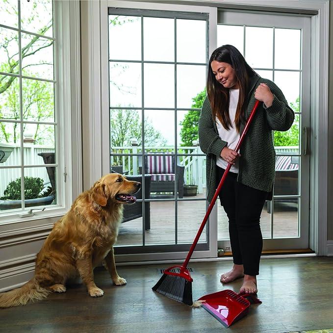 O-Cedar Pet Pro Broom with Step-On Dustpan | Remove 99% with One Sweep | DustPan Removes 3 Times More Pet Hair | Quiet Cleaning Tool for Cat and Dog Owners - NeatNest