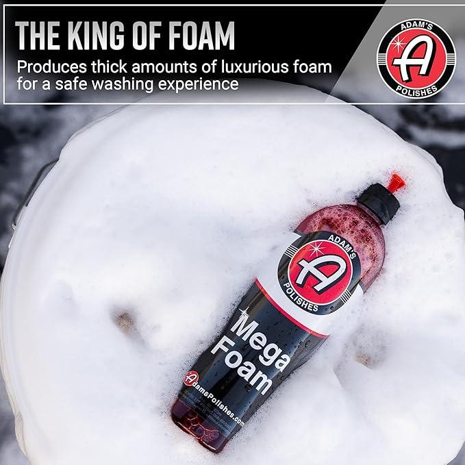 Adam's Polishes Mega Foam (16oz, 2 Pack) - Detailing pH Neutral Car Soap Washing, Concentated For Use In Car Wash Bucket, Foam Gun For Cleaning, Won't Strip Car Wax or Ceramic Coating - NeatNest