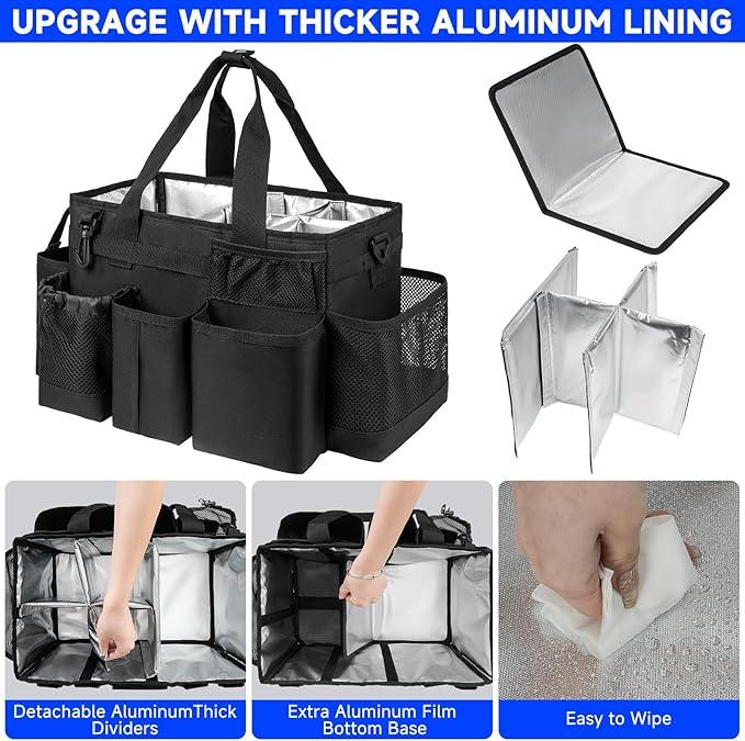 Cleaning Caddy Bag, Cleaning Supplies Organizer for Housekeepers, Housekeeping Caddy with Handle and Detachable Padded Cushion, Black - NeatNest