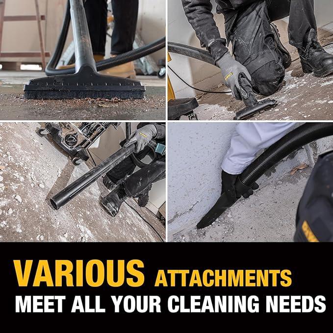 DEWALT 5 Gallon STEALTHSONIC Shop Vacuum Wet and Dry, Powerful Suction & Portable Shop Vac with Attachments, Ultra Quiet Wet Dry Vacuum for Home, Garage, Car, Workshop, Jobsite, DXV05S-QT, 4 Peak HP - NeatNest