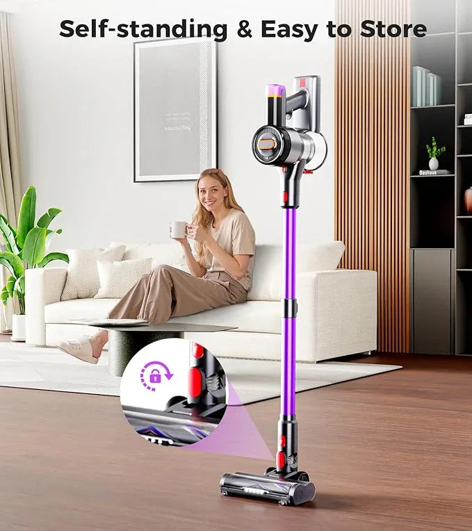 Cordless Vacuum Cleaner, 550W 45Kpa Vacuum Cleaners for Home, 60Mins Stick Vacuum with LED Display, Self-Standing & Anti-Tangle, 8-in-1 Wireless Vacuum for Carpet Pet Hair Hardfloor - NeatNest