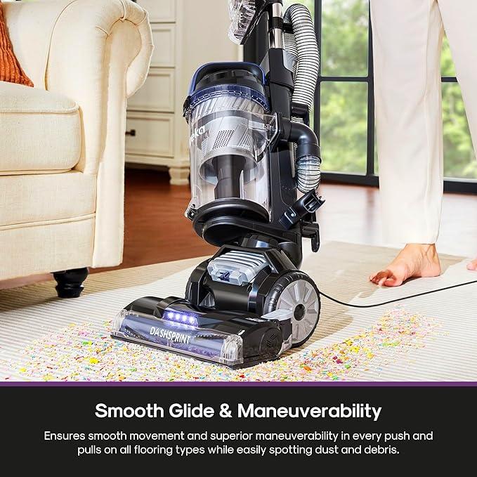 Eureka Upright Vacuum Cleaner for Carpet and Hard Floor,Powerful Vacuum with Dual Cyclone Suction,Swivel Steering,Anti-Tangle,Large Dust Cup,NEU612BL, Blue - NeatNest
