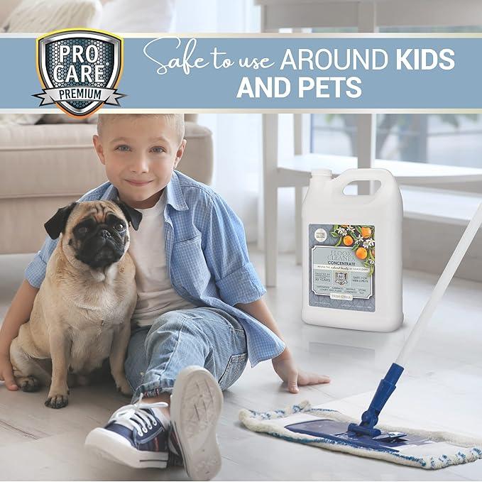 ProCare Citrus Floor Cleaner Concentrate (Made in USA) | Vinyl, Wood, Tile, Stone & Laminate Floor Cleaner For Mopping, Household Supplies, Cleaning Solution For Kitchen & Bathroom - 1 Gallon - NeatNest
