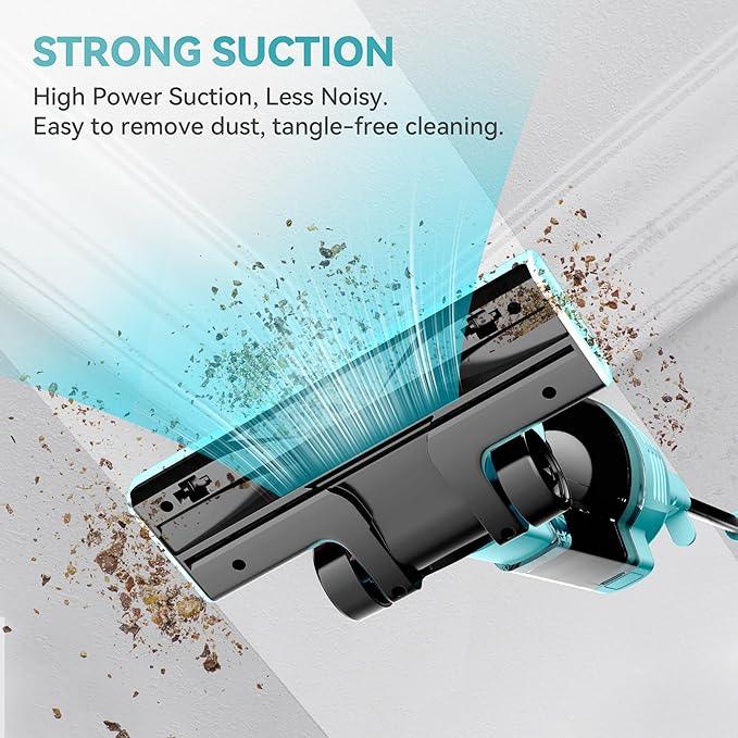 Vazone R6X Corded Stick Vacuum Cleaners for Home, 20Kpa Powerful Suction Stick Vacuum with 16Ft Cord, 2 in 1 Lightweight Vacuum Cleaner for Hardwood Floor Pet Hair (Green) - NeatNest